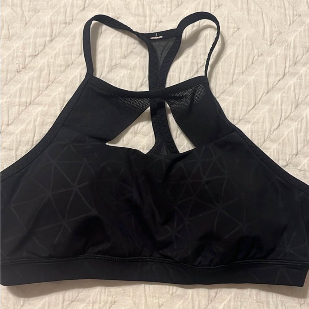 Black high neck Lululemon sports bra, size 8
